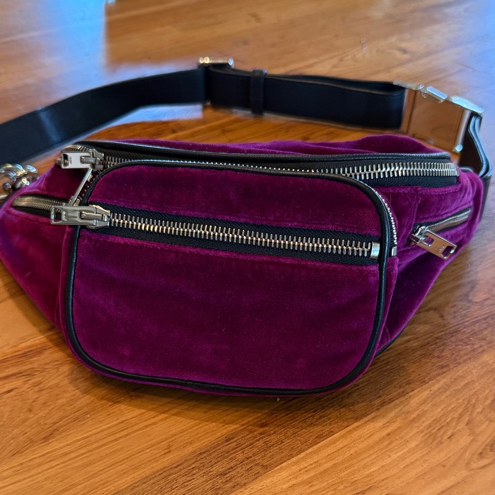 Alexander Wang Velvet Fanny Pack Waist Bag in Deep Magenta
